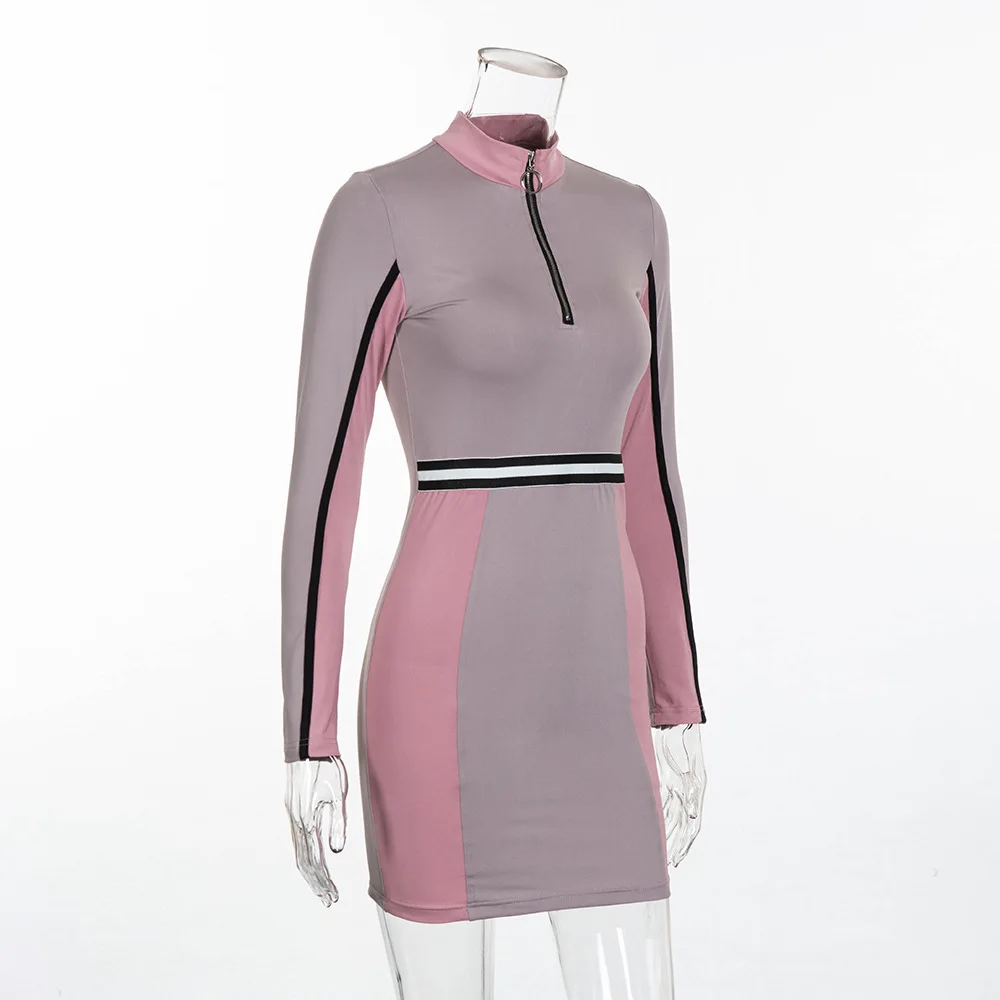 BornToGirl Для женщин Хлопок Сексуальная Bodycon короткое платье женский Осень с