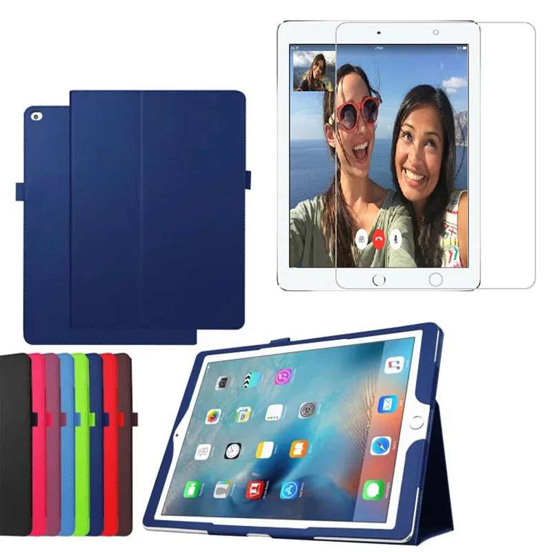 1x прозрачная защита для экрана роскошный держатель книжка с откидной крышкой кожаный защитный чехол Apple iPad