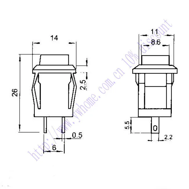 Новый 5 шт. зеленый квадратный Мгновенный кнопочный переключатель No SPST 1A 125V AC DS 430 |