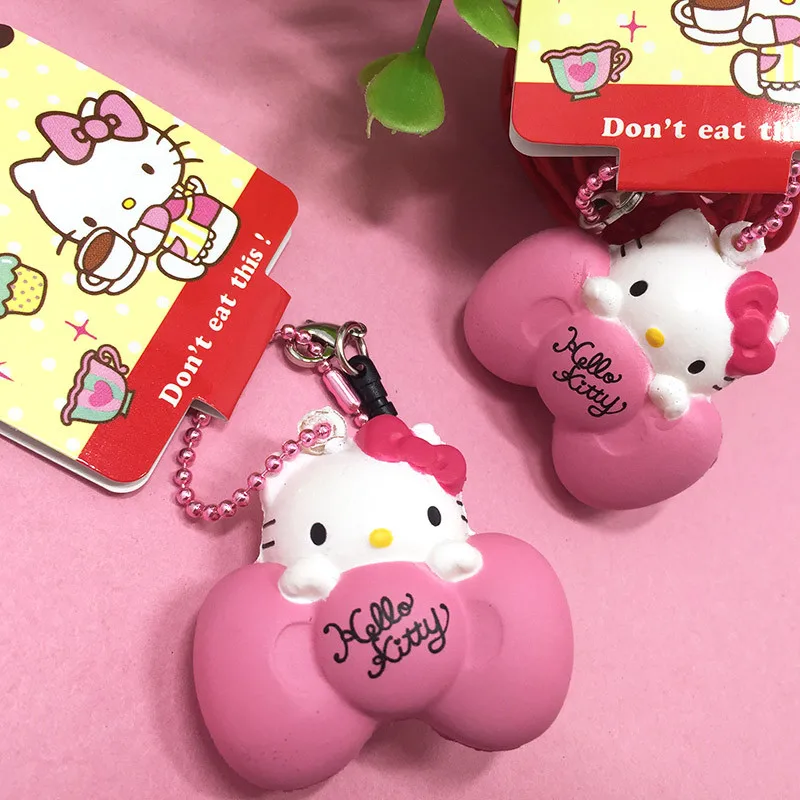 Милая Мини кукла hello kitty с розовым бантом милая Мобильная Подвеска для мобильного