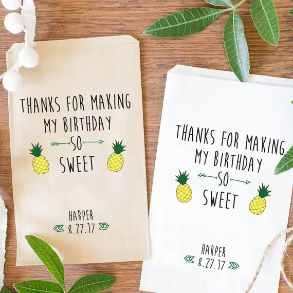 Персонализированные Гавайская тропическая день рождения попкорн конфеты буфет