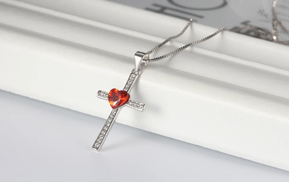 ORSA JEWELS подлинные 925 пробы серебряные женские ожерелья шесть цветов в форме сердца AAA Циркон Модные женские ювелирные изделия с подвеской SN88