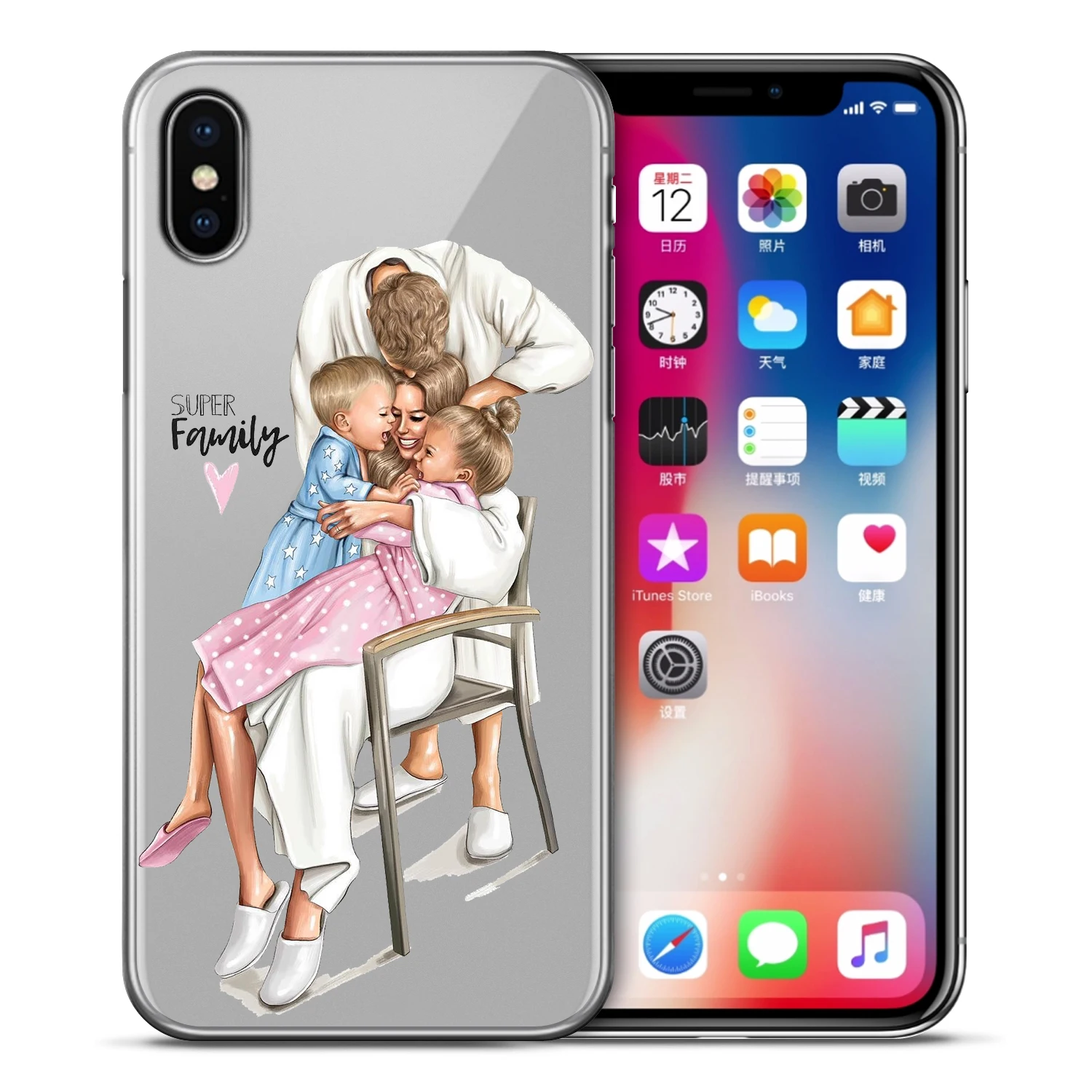 09 Мода для девочек супер мама ребенок папа чехол для телефона для iPhone XS Max XR X 7 6s 8 Plus 5S SE семья мама девочка чехол etui Coque - Цвет: 09