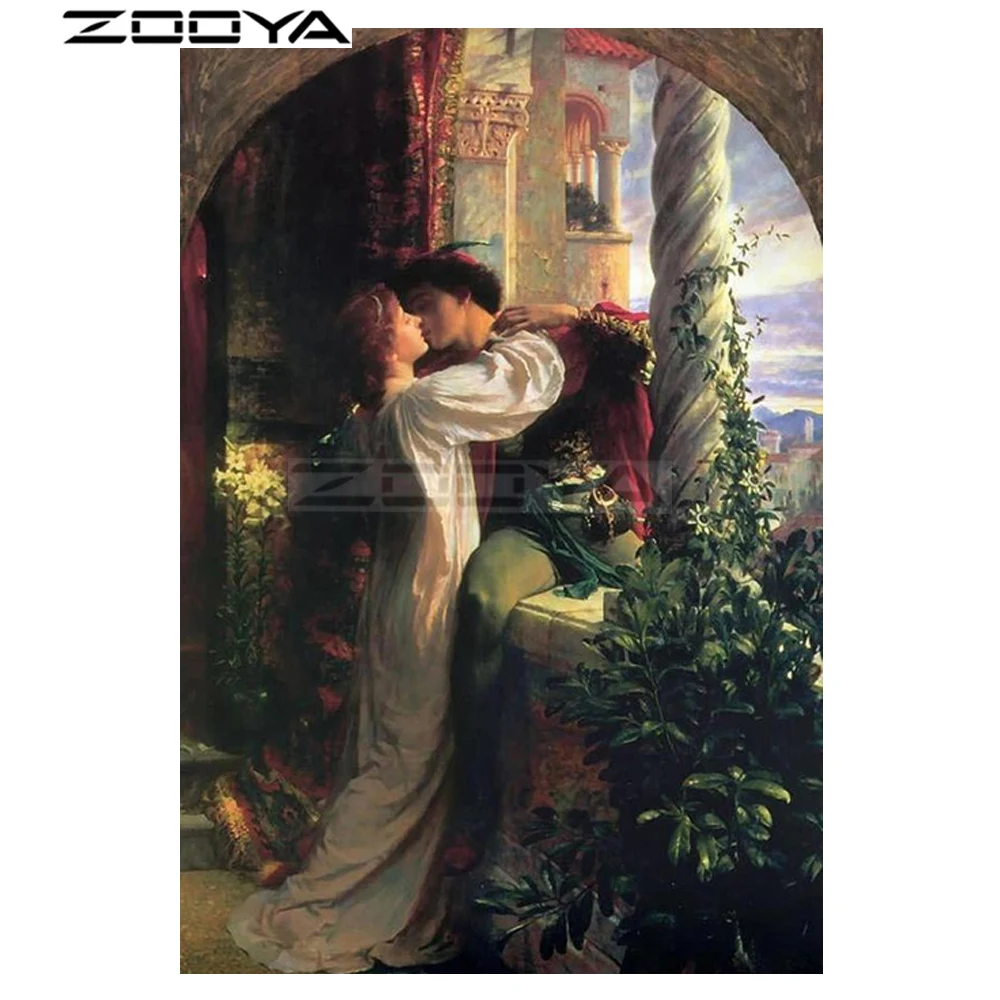 ZOOYA 5D Сделай Сам алмазная пара целующиеся окна персонажи живопись вышивка