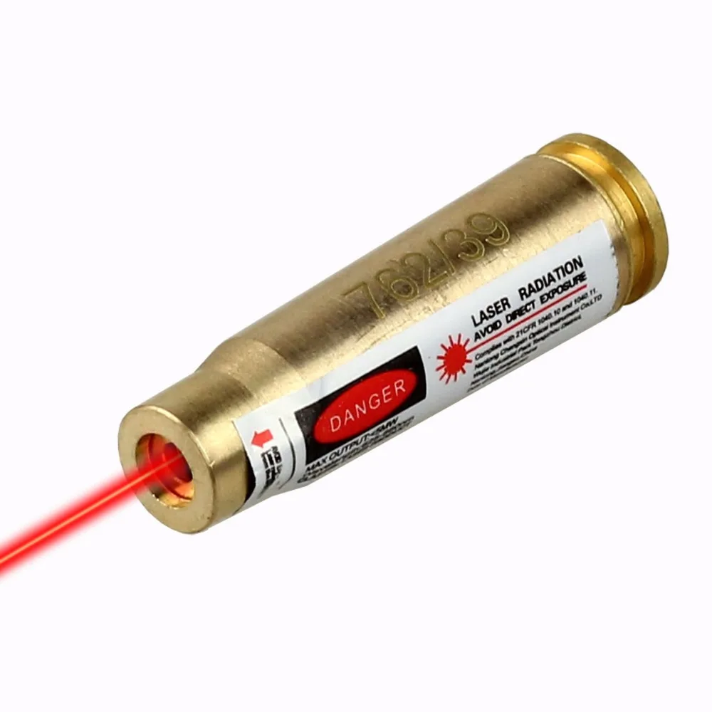VERY100 NEW CAL 7.62 x 39 Red Laser Pointer Cartridge Bore Sight Boresighter Brass Sighting Caliber for Hunting Free Shipping | Спорт и