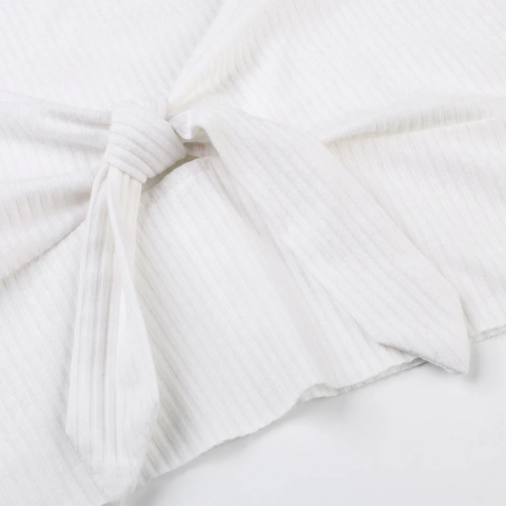 ROPALIA/пикантные пляжные Топы без бретелек с галстуком-бабочкой повседневные милые