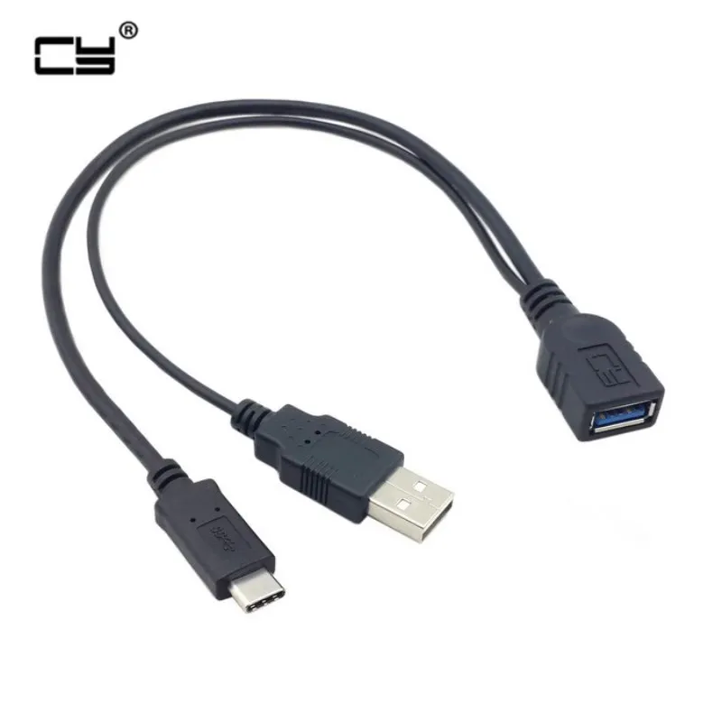 

Кабель передачи данных OTG с внешним кабелем питания USB 3,1 Type C Male Connector to A Female