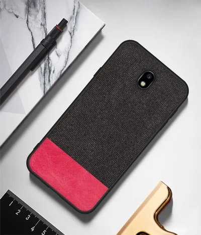 black red Для samsung Galaxy J5 чехол мягкий силиконовый край Роскошные тряпичный чехол для samsung J7 J3 чехол для samsung A5 A3 A7 крышка - Цвет: black red