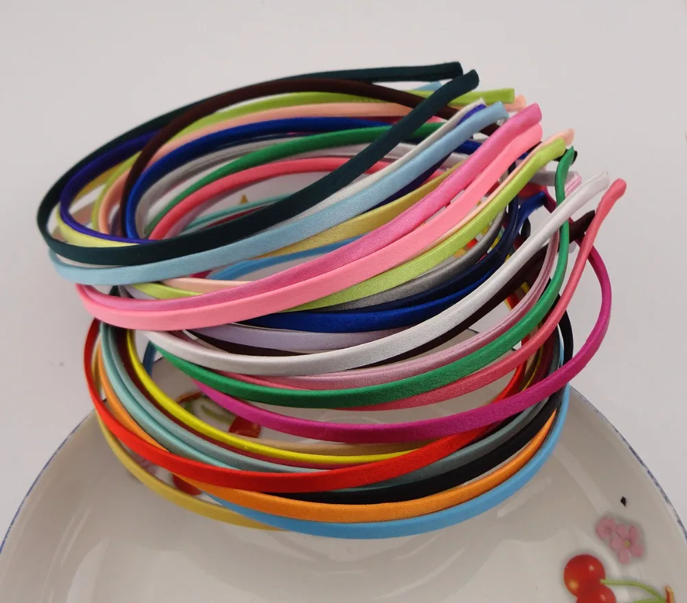 

50PCS Assorted colors 5mm full fabric covered plain Metal Hair Headbands for DIY Hair jewelry,BARGAIN for BULK