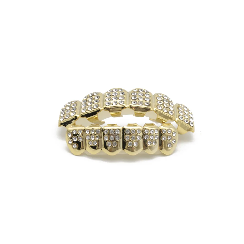 Золото Серебро Iced Out CZ Зубы Grillz Лучшие Нижние Мужчины Женские Ювелирные Новые |