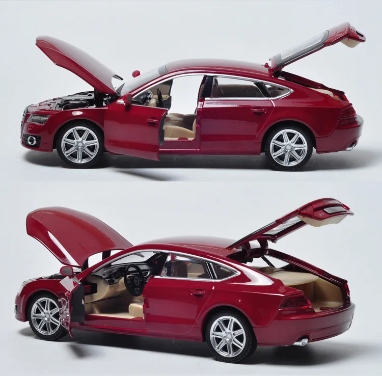 Высокая модель 1:24, новинка, Audi A7 Sportback, модель автомобиля из сплава, металлические литые игрушки для детей, подарки на день рождения, коллекция игрушек