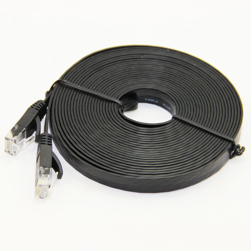 Плоский CAT 6 RJ45 сетевой Ethernet Соединительный кабель для модемного маршрутизатора