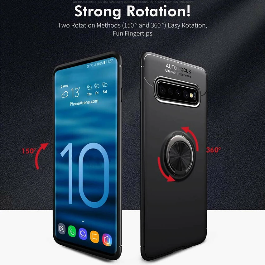 Luxury Car Holder Stand Magnetic Bracket Ring TPU+Metal Case Back Cover Coque For Samsung Galaxy S10 Plus Lite S10e S10plus s10+ |