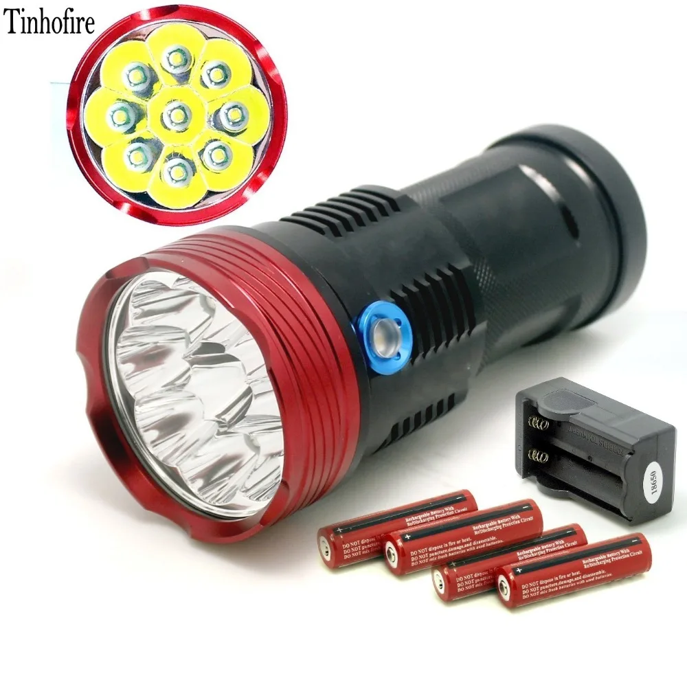 Светодиодный фонарь Tinhofire 15000 люмен 9T6 9 x CREE XM L T6 для кемпинга охоты лампа с