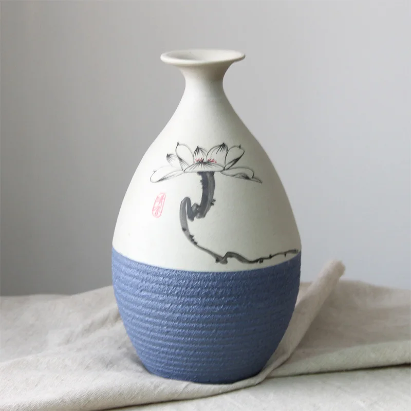 Набор керамических фарфоровых настольных ВАЗ (3 шт.) с ручной росписью лотоса в