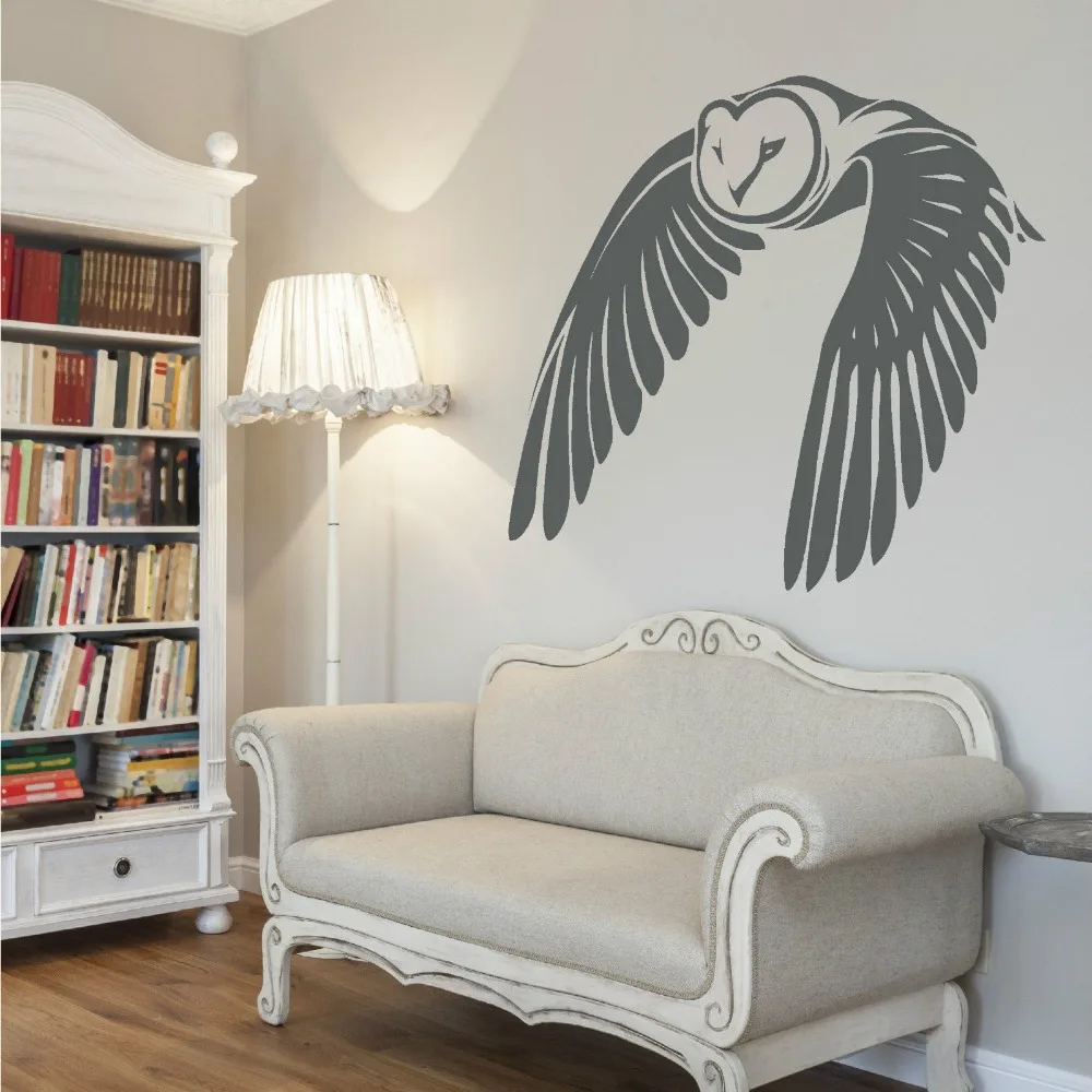 Виниловая настенная наклейка в виде совы полете летающая птица для комнаты обои
