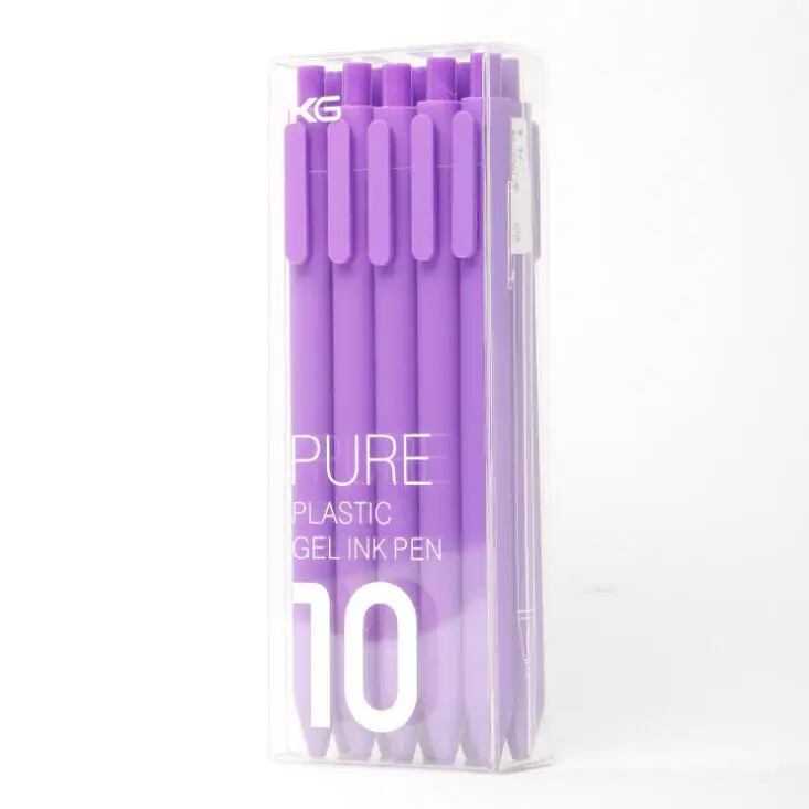 10 Pen Black Ink c 10 шт./упак. Xiaomi KACO вывеска ручка мм 0,5 мм ручка, подпись ручка черный, белый цвет ABS пластик гладкие чернила для школьников/офисный работник - Цвет: 10 Pen Black Ink c