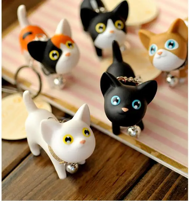 10 шт. Новая мода Kawaii металла котенок кошка брелок кольцо аниме брелок новинка творческий брелок Шарм Для женщин девочки; дети