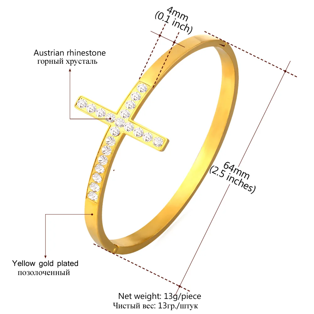 U7 Нержавеющей Стали Браслет Для Женщин Оптом Ювелирные Изделия Стразы