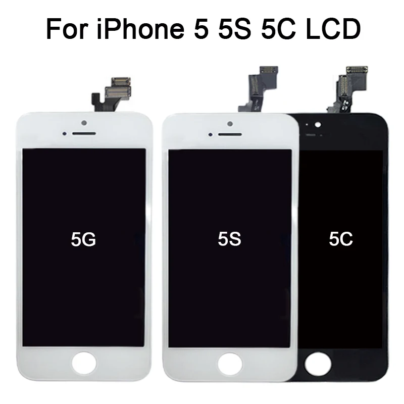 Черный/белый ЖК-дисплей для iPhone 5S 5 5C с качественным экраном и дигитайзером
