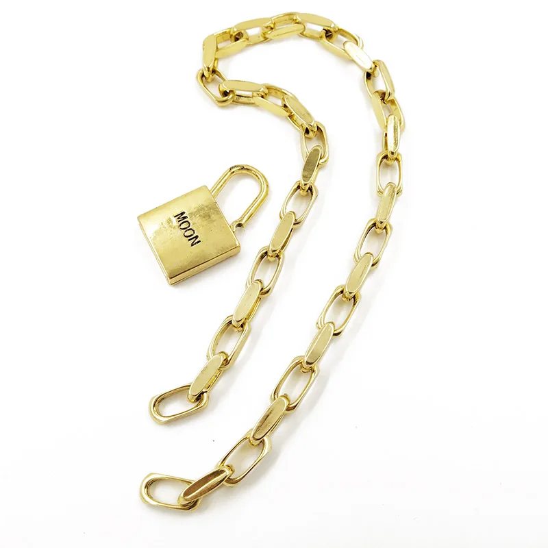lock choker Новинка, женское Винтажное колье в виде сердца с красной эмалью, золотая металлическая цепочка, ожерелье с подвеской, романтическое ювелирное изделие для влюбленных, бижутерия - Окраска металла: lock choker