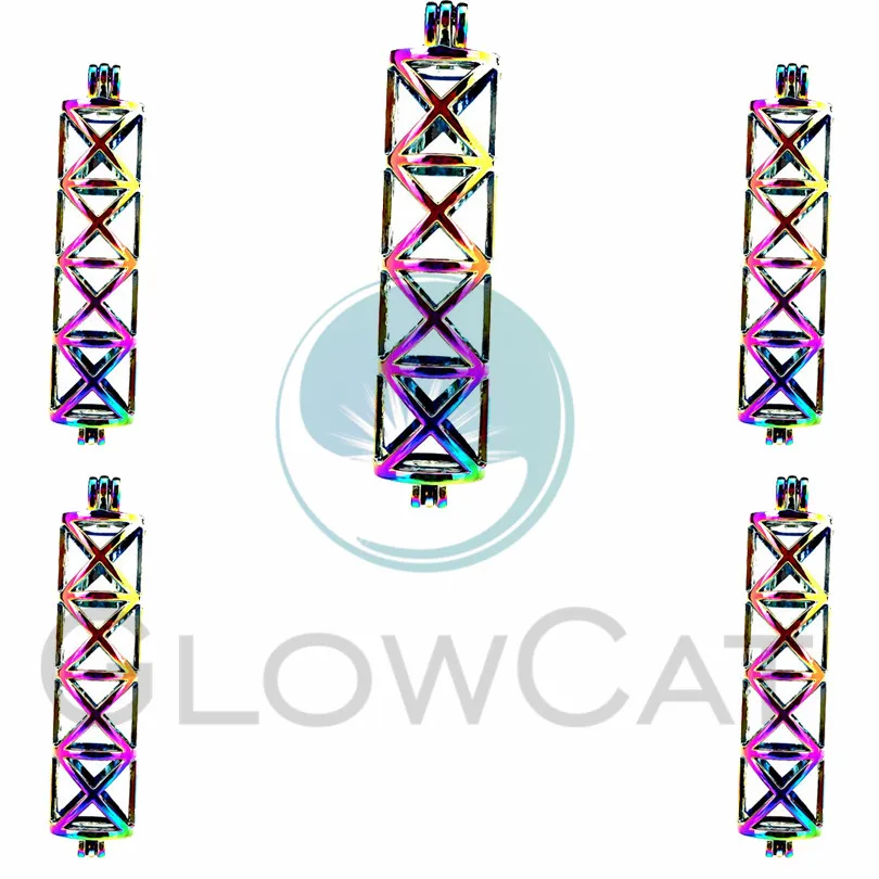 5X Радуга крест трубка жемчужная клетка медальон диффузор для эфирных масел