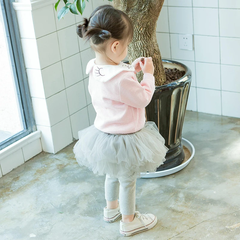 2018 осенние хлопковые брюки для маленьких девочек детские 5-слойные фатиновые