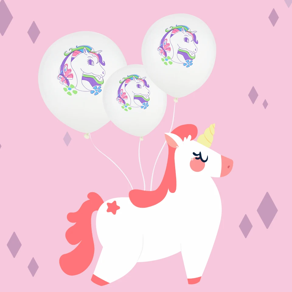 HUADODO 10pcs 12inch Unicorn balloons Cartoon Latex Balloon Kid Toys Party Decoration Supplies | Дом и сад