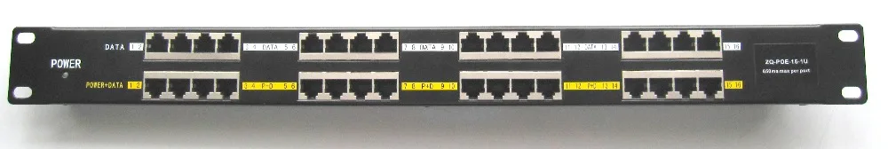 16 Порты и разъёмы 10/100 Мощность over Ethernet PoE инжектор для 802.3af/пассивный 802.3at