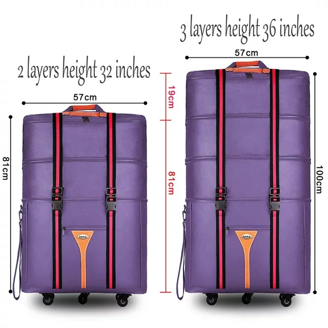 36inch NO3 Travel tale 32 36 дюймов Большой ёмкость Ткань Оксфорд чемодан на колесиках за рубежом для изучения и перемещения складные тележки чемодан - Цвет: 36inch NO3