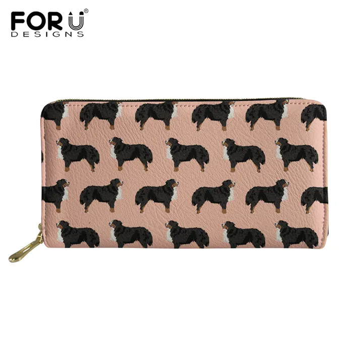 RH0247Z21 FORUDESIGNS/Бернская горная собака красный принт женские кожаные кошельки портмоне клатч держатель для карт Повседневное модный бумажник женский - Цвет: RH0247Z21