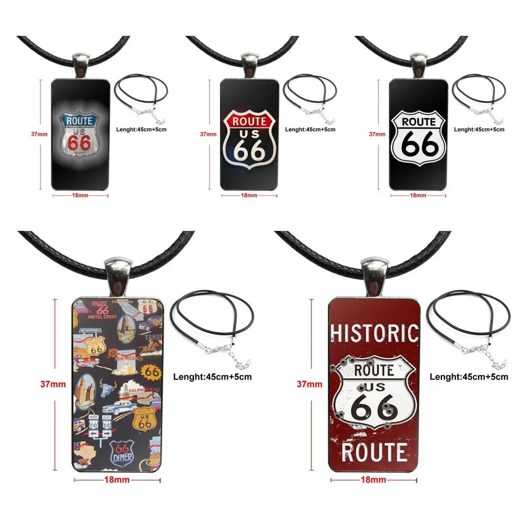 Для девушек Route 66 модное стекло кабошон ожерелье женское из нержавеющей стали