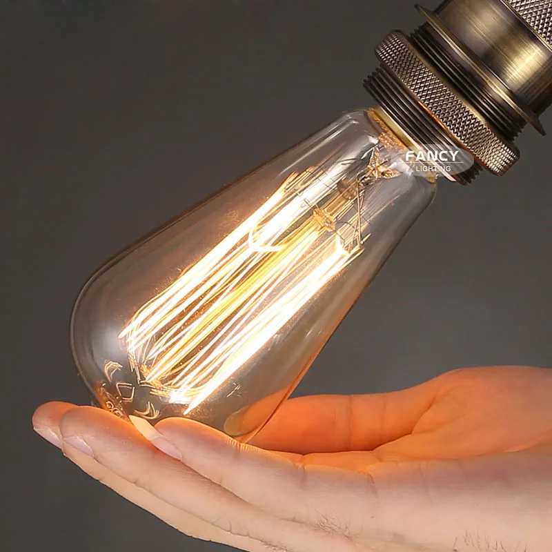 Винтажная лампа накаливания st64 e27 110 В 220 40 Вт 60 Вт|vintage edison bulb|edison bulbvintage bulbs |