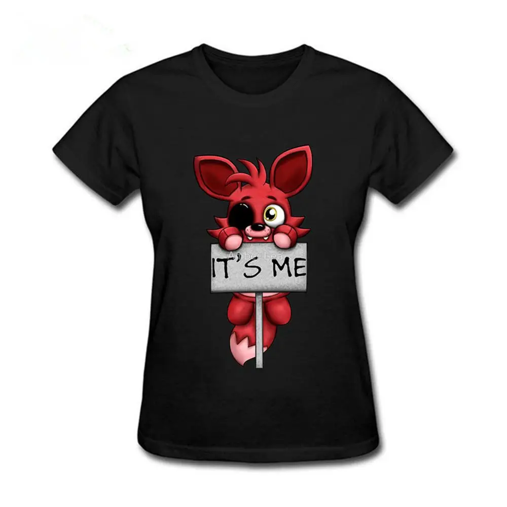 Женская плюшевая футболка FNAF Foxy уличная в стиле хип-хоп с короткими рукавами лето