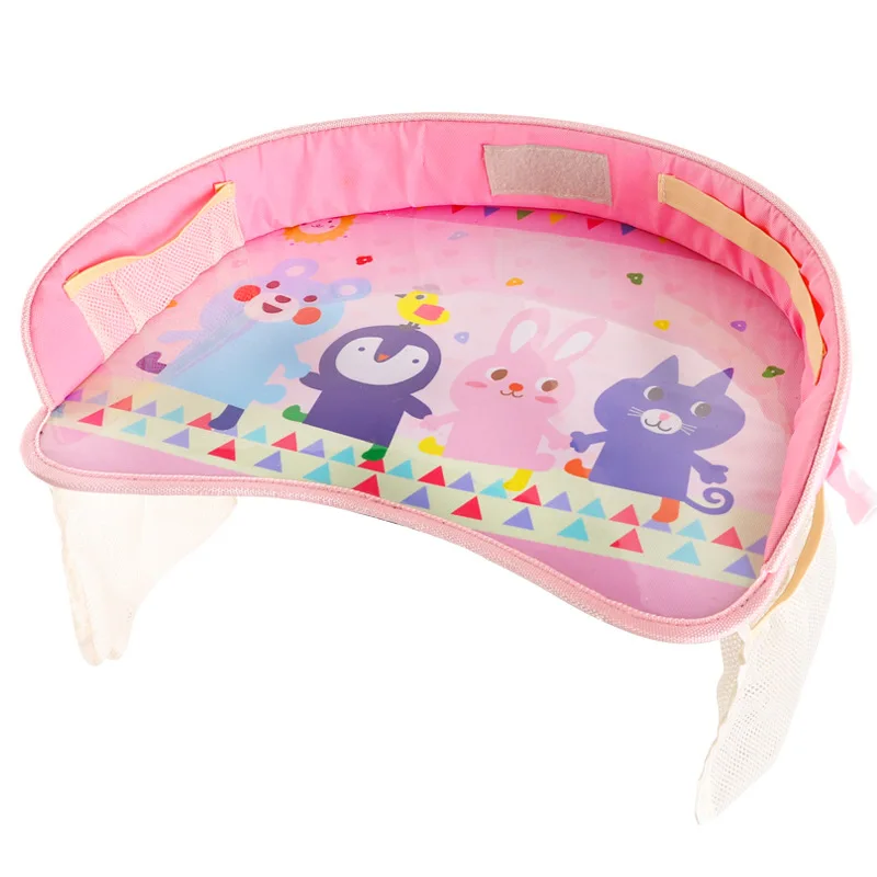 A Baby Waterproof Table Car Seat Travel Tray Mutifunctional Kid Storage Seat Stroller Holder Portable Table Desk Incar Accessories - Цвет: A