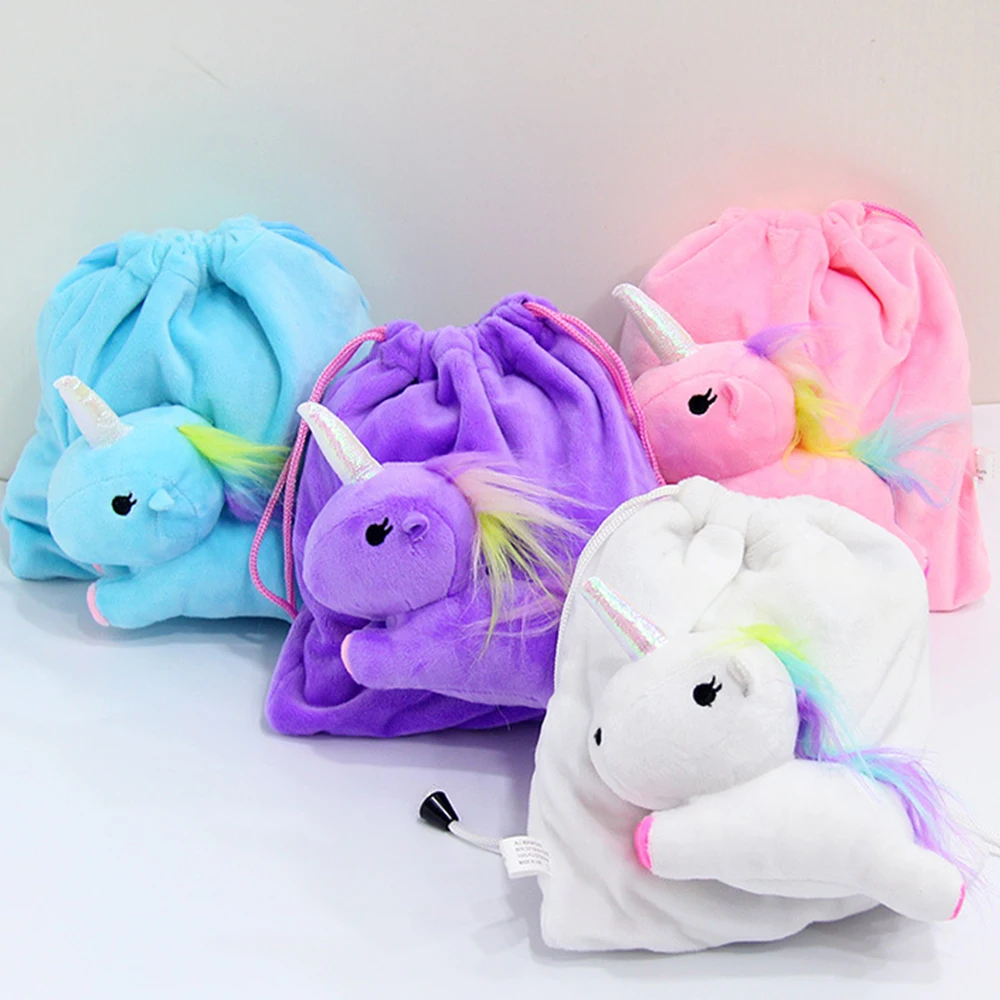 

Мягкая плюшевая игрушка единорог для детей, сумка для хранения кукол-животных, 21*20 см
