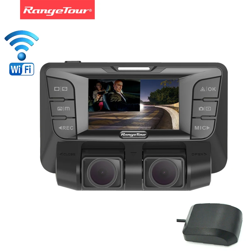 Дальний Тур Внешний gps регистратор Dashcam B90D Novatek 96660 wifi Dashboard двойной объектив Full HD
