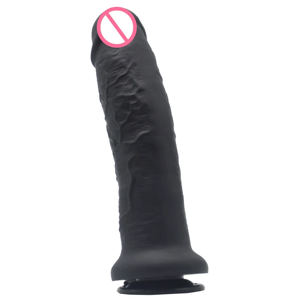 Силиконовый фаллоимитатор для мужчин черный огромный реалистичные взрослые