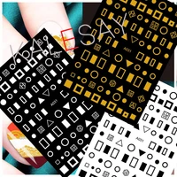 diy nail art stickers design star moon nail sticker self adhesive diy decals tips black gold nail stickers for nails love