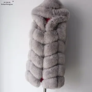 Linhaoshengyue 2017 70 см женский жилет Зимний теплый модный жилет Бесплатная доставка