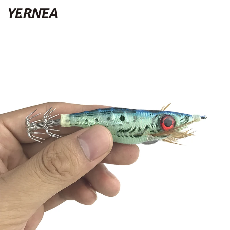 Yernea 5 шт./лот 10 см 3D большой глаз Рыбалка приманки креветки Кальмар джиг
