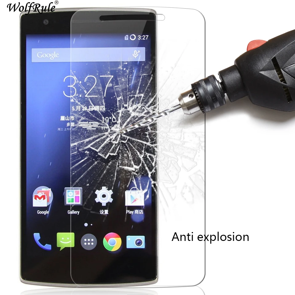 2 piezas de vidrio para Oneplus One Protector de pantalla de vidrio templado Oneplus One Glass OnePlus 1 pel&iacute;cula templada antiara&ntilde;azos para tel&eacute;fono-0