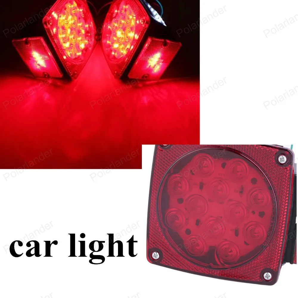 

Car 12V Safety LEDS light 1pairs waterproof square red taillights car fog lights 2 pics auto Lamp