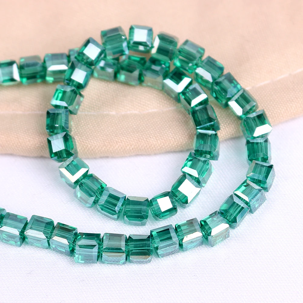 480pcs/lot Crystal Glass Faceted Beads Square 4mm Cubic Pearl Loose AB Chinese Beading For DIY Making Beadwork Cheap | Украшения и