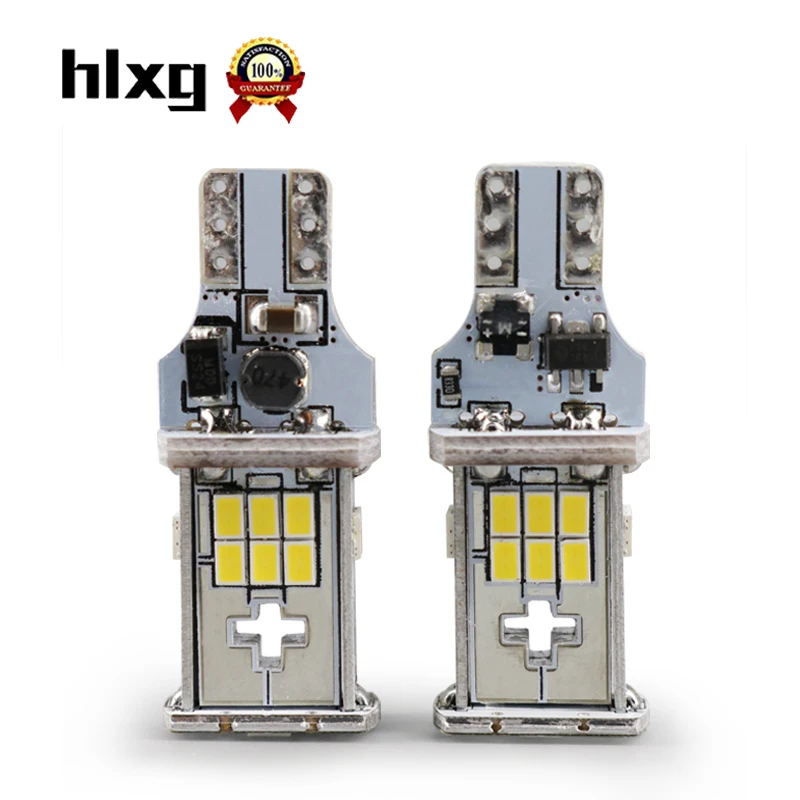 Hlxg 2 шт. Чрезвычайно яркий T15 LED W16W 3020 6000K белый SMD CANBUS ERRO Бесплатная автомобильная