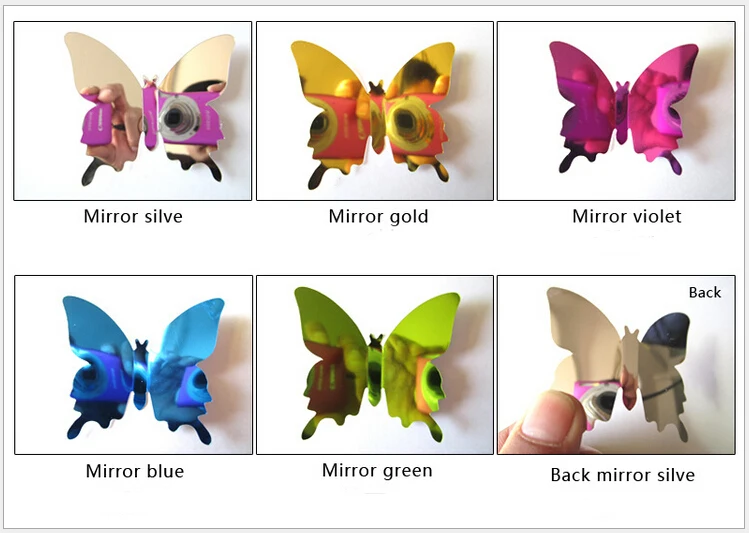 12 шт./компл. Новое поступление зеркальные Серебристые 3D наклейки на стену с