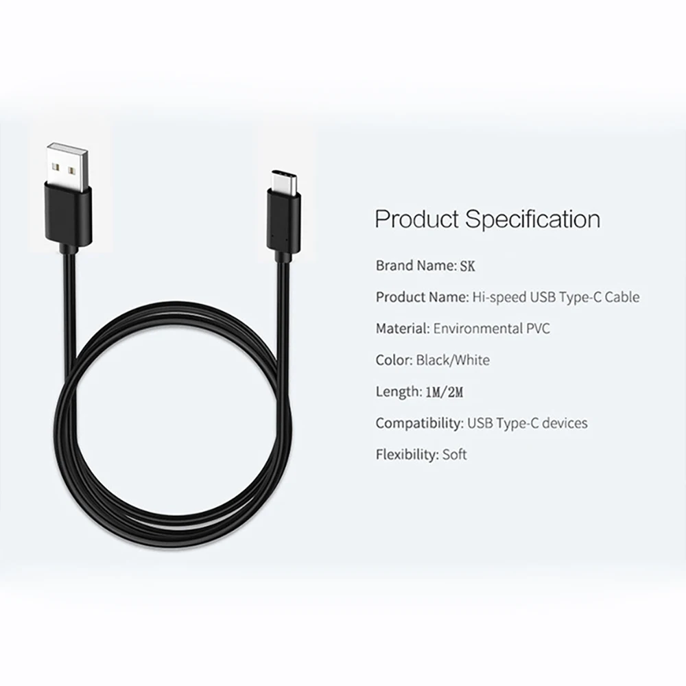 Линия передачи данных Type c для Huawei millet usb линия зарядки мобильного телефона 1 м 2A