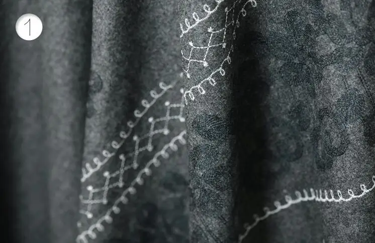 Оптовая продажа Винтаж отпечаток Вышивка полиэфирной ткани шерстяные пальто