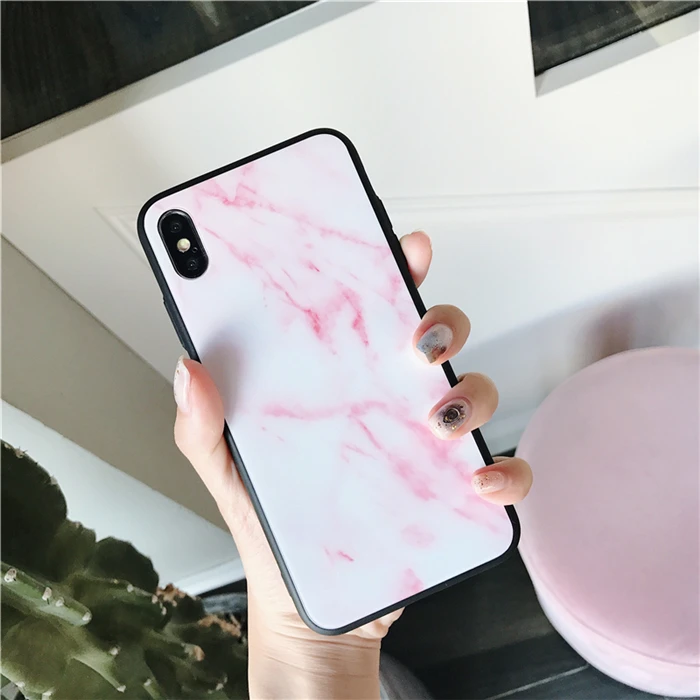 Wixcen Marble Tempered Glass Phone Case for IPhone XS XSMAX X 8 7 6 6s Plus All Inclusive Soft Edge Cover Coque Fundas |