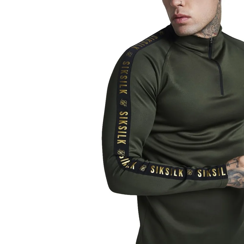 Футболка мужская эластичная с длинным рукавом шелковая тенниска для фитнеса